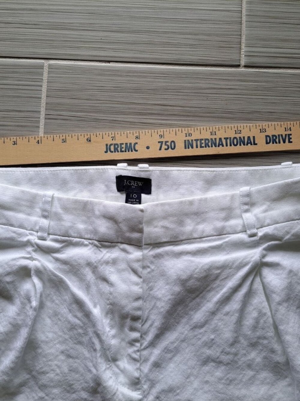 J. Crew White Linen Bld Wide-Leg Pants 10 Women's Flowy Summer Vacation Beach - Picture 4 of 13